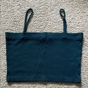 Emma & Sam Teal Ribbed Crop Top